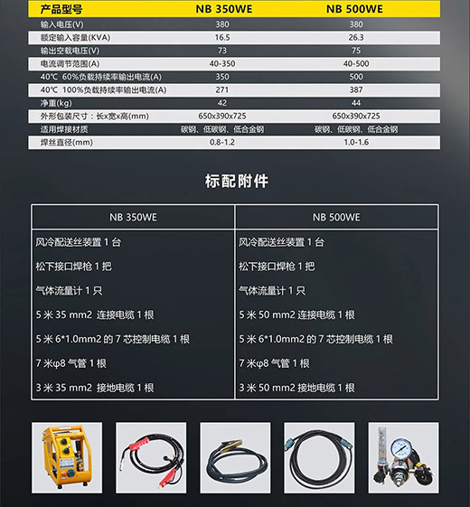 南宫NG28NB 350WE/500WE产品参数标配附件